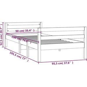 VidaXL Bedframe 90x190 cm Massief Grenenhout