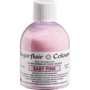 Sugarflair Sugar Sprinkles - Baby Roze - 100g - Gekleurde Suiker - Eetbare Taartdecoratie