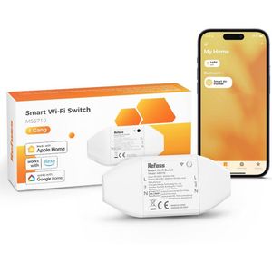 Slimme Wifi-Schakelaar voor HomeKit, Alexa en Google Home - Afstandsbediening en Tijdfunctie
