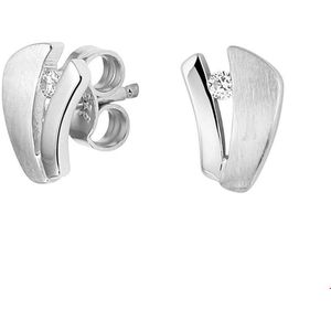 TFT Oorknoppen Zirkonia Zilver Gerhodineerd Mat Glanzend 9.3 mm x 6.7 mm