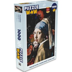 Puzzel Meisje met de parel - Johannes Vermeer - Bloemen - Rood - Legpuzzel - Puzzel 1000 stukjes volwassenen