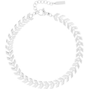 OOZOO Jewellery - zilverkleurige armband met V-schakel - SB-1006