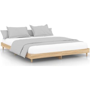 vidaXL Bedframe - Zonder Matras - Hout - Sonoma Eikenkleurig - 160x200 cm