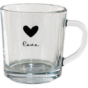 Clayre & Eef Theeglas 250 ml Glas Hart Love Theemok