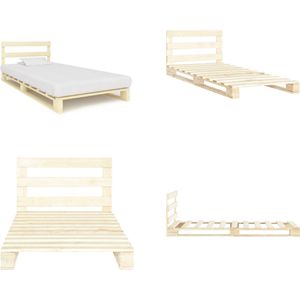 vidaXL Bedframe pallet massief grenenhout 90x200 cm - Bedframe - Bedframes - Bed - Bedden