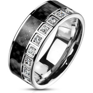 Ring Heren - Ring Heren - Herenring - Ringen Mannen - Heren Ring - Ring Mannen - Herenring - Mannen Ring - Zilverkleurig - Zilveren Ring - Ace