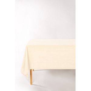 Tiseco Home Studio - Tafelkleed MYRNA - - 100% katoen - Gemakkelijk onderhoud, tijdloze elegantie - 145x300 cm - Ivoor