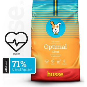 Husse Optimal Giant - Hondenvoer Droog, Hondenbrokken, Droogvoer, Hondenvoeding - 100% Natuurlijk - 12 kg