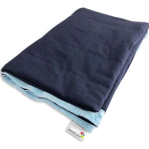 SensoLife Verzwaringsdeken ELEGANT - 7 kg - 135x200cm - Donker Blauw - Weighted blanket