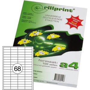 Etiketten Rillprint, Rillstab, 89101, 48,5x16,9mm, 68 op een vel