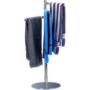 Relaxdays handdoekenhouder vrijstaand - handdoekenrek - handdoekdrager metaal - modern