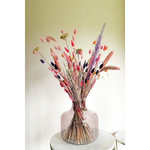 Kleurrrijk droogboeket Holly - Paars - Roze - Geel - Oranje - La Florista
