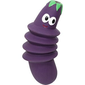 Speelgoed hond latex aubergine ribble 19,5cm