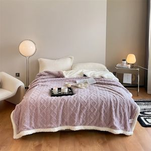 Herfst Winter Zware Tuff Deken Warme Deken Deken Lamsdeken Flanel Casual Deken Bed Linnen Deken 150x200 cm 1.5kg Lila