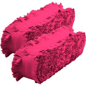 3x stuks neon roze crepe papier slinger 18 meter - Verjaardag of thema feestartikelen/versieringen
