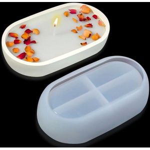Ovale Epoxy Hars Mallen Jar Siliconen Mallen Voor Kaars Houder Bloempotten Candy Container