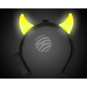 Haarband-Diadeem Gele Hoorn Duivel-Hoorn Halloween-Led Licht Geel