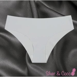 SilverAndCoco® - Naadloze Onderbroek / Seamless Broekje Dames / Zacht Brazilian Slipje / Naadloos Stretch Ondergoed Vrouw / Hipster Dames Lingerie Broekje Slip - Grijs Medium / M