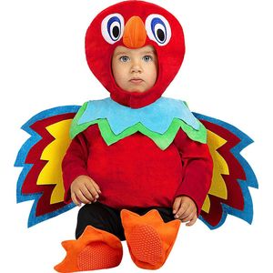 FUNIDELIA Papagaaien kostuum voor baby - Maat: 81 - 92 cm - Rood