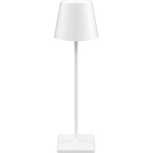 Oplaadbare Tafellamp - Dimbaar - Aluminium - Bureaulamp - Waterdicht - 38CM - Nachtlamp - Wit