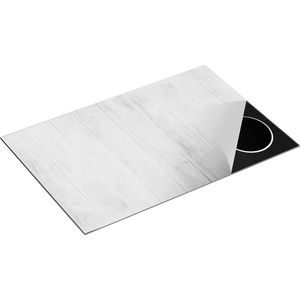 Chefcare Inductie Beschermer Witte Houten Planken - 80x52 cm - Afdekplaat Inductie - Kookplaat Beschermer - Inductie Mat