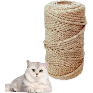 Sisal Touw 6 mm - 50 Meter - Natuurlijke Henneptouw voor Tuindecoratie en Kattenaccessoires