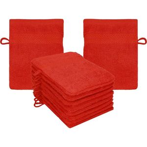 10-delige set washandjes Premium, Kleur: rood, Maat: 16 x 21 cm
