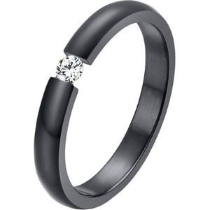 Cilla Jewels edelstaal ring Crystal Black-18mm