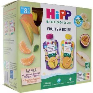HiPP Drinkfruit Vanaf 8 Maanden Biologisch 8 x 90 ml Flesjes