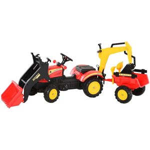 Traptractor met aanhanger -Tractor speelgoed - Buitenspeelgoed - 179 x 42 x 59 cm