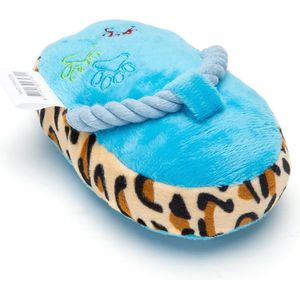 Nobleza Puppyspeelgoed met piep - Piepspeelgoed voor puppy - Hondenspeelgoed slipper met piep - Knuffel kleine hond - Pluche - Blauw