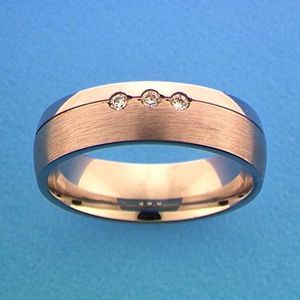 Gerhodineerd Zilver Ring A206 - 6 Mm Met Cz 1315510