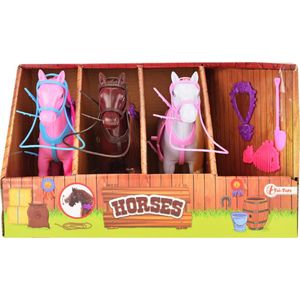 Toi-toys Speelset Paarden Met Accessoires 15 Cm Multicolor