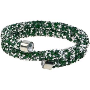 Melady Kralen Armband Ø6-7cm (2mm) Groen Glas Rond Armband Dames