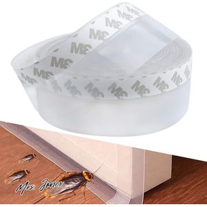 Mrs. Jones Tochtstrip zelfklevend 45 x 10 m transparante siliconen afdichtingstape multifunctionele siliconen strips tochtstopper geluidsdicht voor deur en ramen .