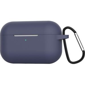 DW4Trading Siliconen Case Hoes met Musketon Haak - Geschikt Voor Airpods Pro - Blauw