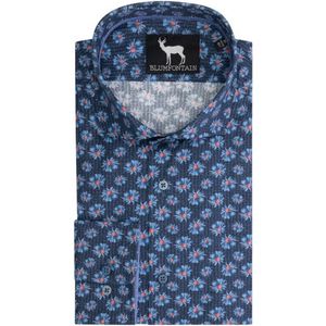 Gents - Blumfontain bloemprint blauw - Maat M