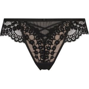 Hunkemöller Dames Lingerie String Daisy - Zwart - maat L