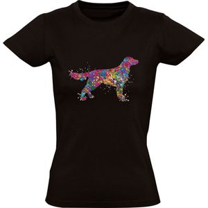 Golden Retriever Dames T-shirt | hond | dog | huisdier | dieren | dierendag | Zwart