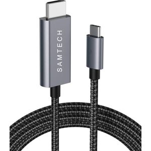 SAMTECH USB C naar HDMI nylon Kabel - Ultra 4K - HDMI Switch - 1.80 meter - Premium - Aluminium