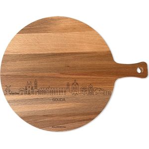 Skyline Serveerplank Rond Gouda - Hapjesplank - Serveerplank - Tapas - Hapjes - Serveren - 29cm - Hapjesplank - Serveerplank - Tapas - Hapjes - Serveren - WoodWideCities