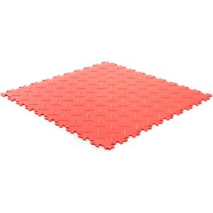 Rubbermagazijn | PVC kliktegel diamant | Rood | 50x50cm | Dikte 4mm | winkel | showroom | garage | prijs per stuk