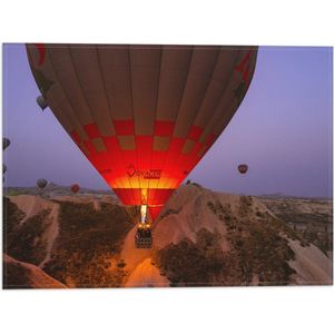 WallClassics - Vlag - Luchtballonnen bij Bergen - 40x30 cm Foto op Polyester Vlag