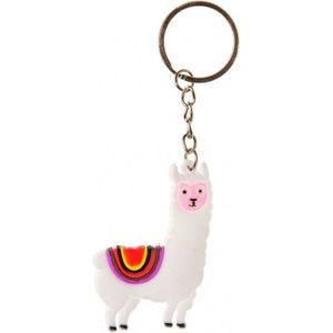 sleutelhanger alpaca 5,5 cm wit