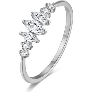 Twice As Nice Ring in zilver, ellipsen, verschillende grootte, zirkonia 58