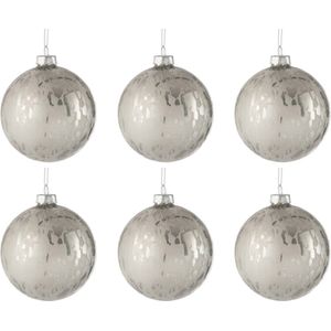 J-Line Kerstballen - glas - blinkend & mat - doos van 6 stuks - kerstboomversiering