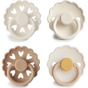 FRIGG Fopspeen set 4 stuks - Siliconen - Maat 2 - vanaf 6 maanden - 4 pack Creme