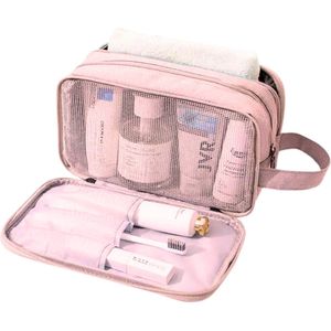 Pazzo Goods - Toilettas Monza - Roze - Unisex - Cadeau - Meerdere vakken - Make up tas