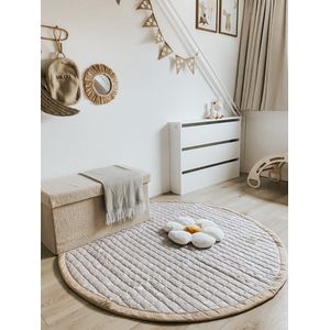 Love by Lily - groot rond baby speelkleed - Daisies - 140cm