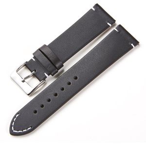 SmartphoneClip® Horlogeband - Leer Luxe - 18mm - Zwart - Horlogebandjes